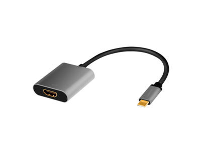 LogiLink CUA0103 kabel kønsskifter USB 3.2 Gen1 Type-C HDMI-A Sort, Grå