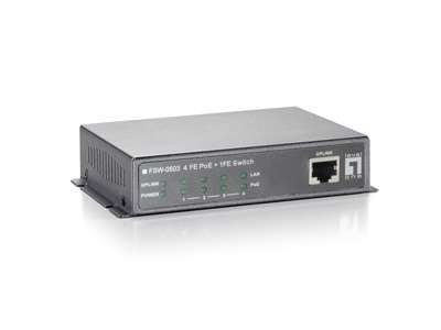 LevelOne FSW-0503W90 netværksswitch Fast Ethernet (10/100) Strøm over Ethernet (PoE) Grå