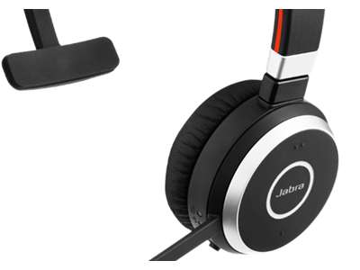 Jabra Evolve 65 MS mono Headset Kabel & trådløs Kontor/Callcenter Micro-USB Bluetooth Sort