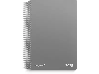 Kalender, 2025, Dag, 1 dag pr. side, Grå, Mayland