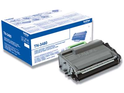 Toner, TN3480, Black-sort, 8.000 sider, Brother 