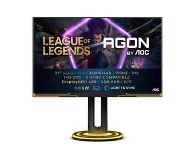 AOC AGON AG275QXL LED display 68,6 cm (27") 2560 x 1440 pixel Quad HD Sort, Guld