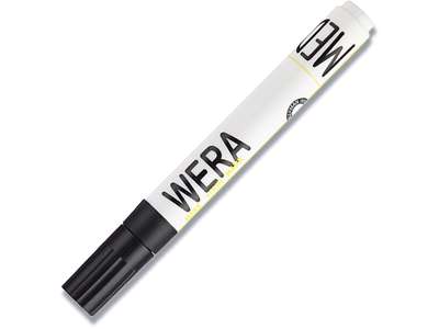 Whiteboard marker, Rund spids, Sort, 1-3 mm, Wera 