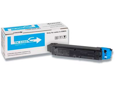 Toner, TK-5160C, Cyan-blå, 12.000 sider, Kyocera 