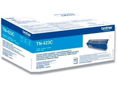 Toner, TN423C, Cyan-blå, 4.000 sider, Brother 