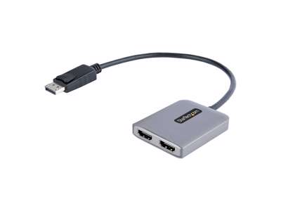 StarTech.com MST14DP122HD videokabel adapter 0,3 m DisplayPort 2 x HDMI Sort, Grå