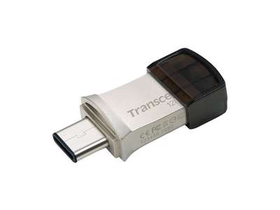 Transcend JetFlash 890 USB-nøgle 128 GB USB Type-A / USB Type-C 3.2 Gen 1 (3.1 Gen 1) Sort, Sølv