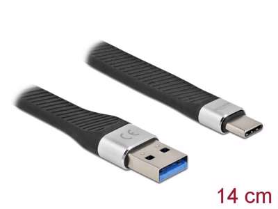 DeLOCK 86938 USB-kabel USB 3.2 Gen 1 (3.1 Gen 1) 0,14 m USB C USB A Sort