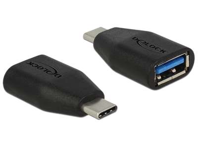 DeLOCK 65519 kabel kønsskifter USB 3.1 Gen 2 Type-C USB 3.1 Gen 2 Type-A Sort