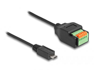 DeLOCK 66251 kabel kønsskifter USB 2.0 Type Micro-B 5 pin terminal block Sort, Grøn