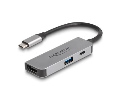 DeLOCK 61063 interface hub USB 3.2 Gen 1 (3.1 Gen 1) Type-C 10000 Mbit/s Grå